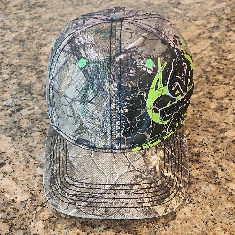 Realtree Camouflage Hat with Neon Green‎ Accents